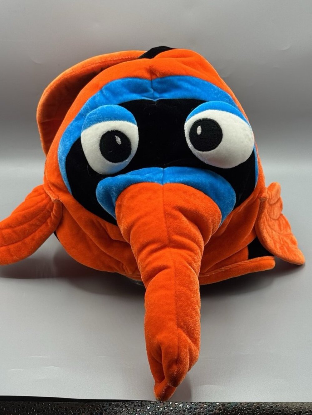 Vintage Chrisha Playful Plush Orange Black Striped Fish Plush Hat Costume 23”